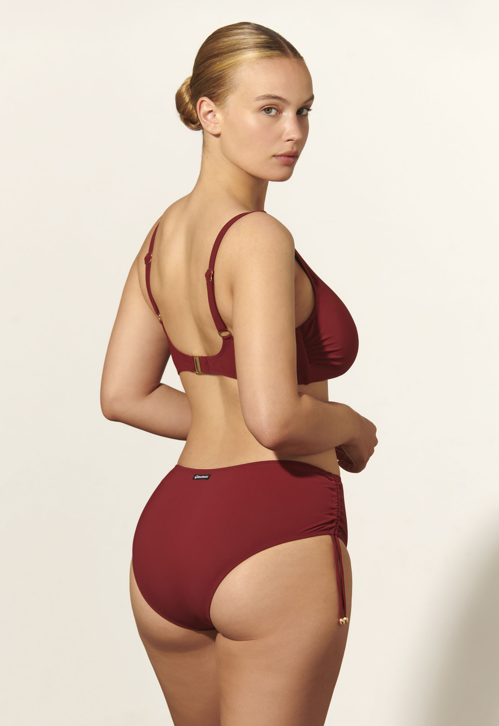 BAÑADOR ESPALDA FANTASIA SIRA - 50/110, LISO BURDEOS BIKINI REDUCTOR SIRA COPA D - Imagen 2